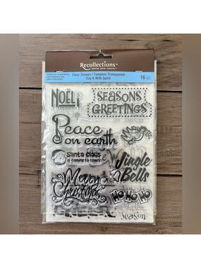 Recollections Clear Stamps Christmas Theme Say It With Spirit Set